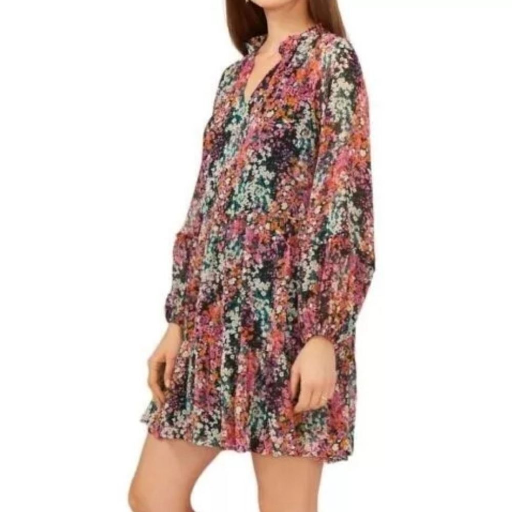Vince Camuto Black Pink Floral Dress - Picture 2 of 6